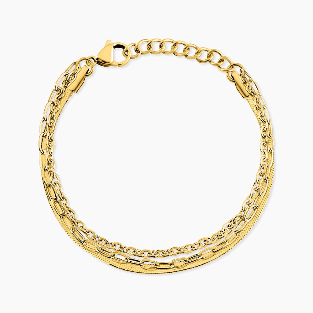 Bracelet Cherilyn Acier Dor&eacute; - Bijoux sans pierre Femme | Histoire d&rsquo;Or