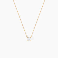 Collier Nilay Plaque Or Doré Oxyde De Zirconium