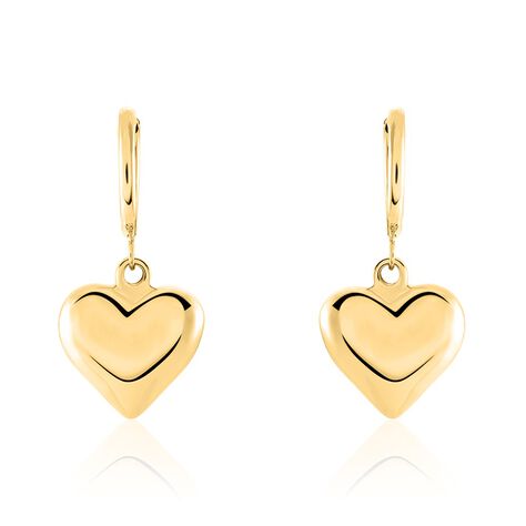 Créoles Heartbeat Acier Doré - Boucles d'oreilles créoles Femme | Histoire d’Or