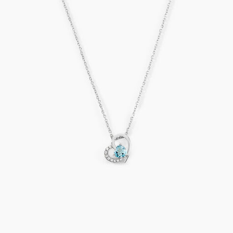 Collier Eliana Or Blanc Topaze Et Oxyde De Zirconium - Colliers Femme | Histoire d’Or