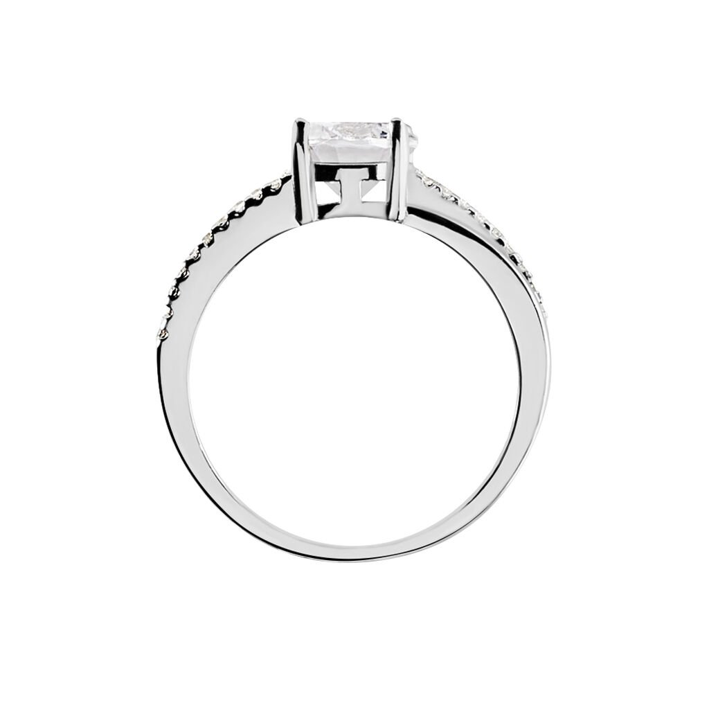 Bague Solitaire Poseidon Argent Blanc Oxyde De Zirconium - Bagues solitaires Femme | Histoire d’Or
