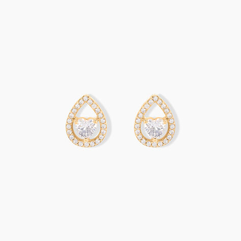 Boucles D'oreilles Puces Norig Plaqué Or Jaune Oxyde De Zirconium - Nouveautés Femme | Histoire d’Or