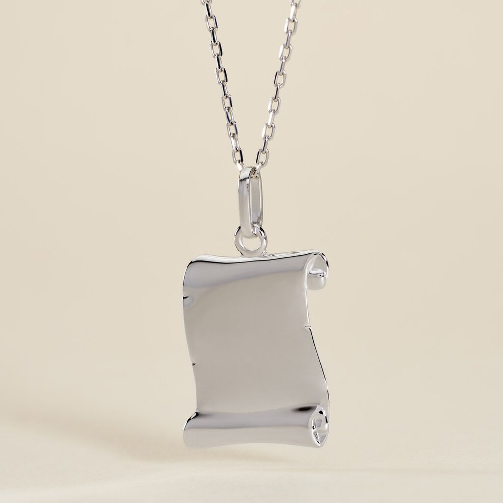 Pendentif Parchemin Argent Blanc - Pendentifs Homme | Histoire d&rsquo;Or
