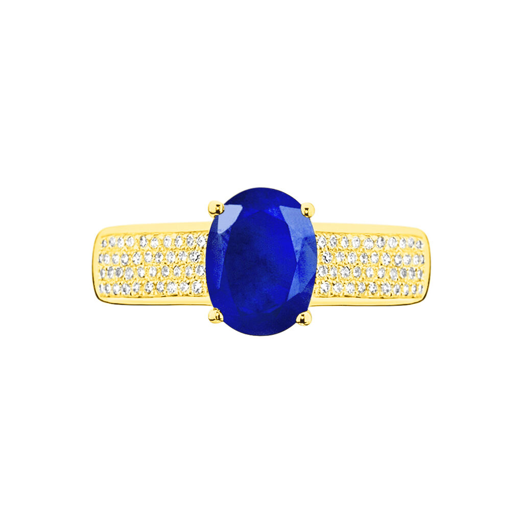 Bague Crista Or Jaune Saphir Et Diamant - Bagues solitaires Femme | Histoire d’Or