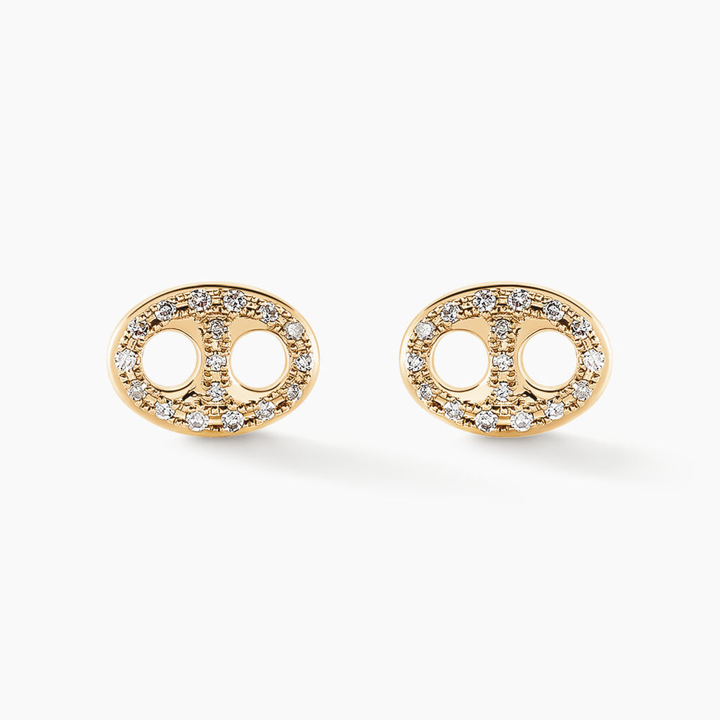Boucles D'oreilles Puces Antun Or Jaune Diamant - Clous d'oreilles Femme | Histoire d’Or