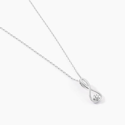Collier Shaeen Or Blanc Diamant - Colliers Femme | Histoire d&rsquo;Or