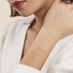 Bracelet Cobeia Croix Maille For&ccedil;at Or Jaune Oxyde De Zirconium - Bracelets Communion Femme | Histoire d&rsquo;Or