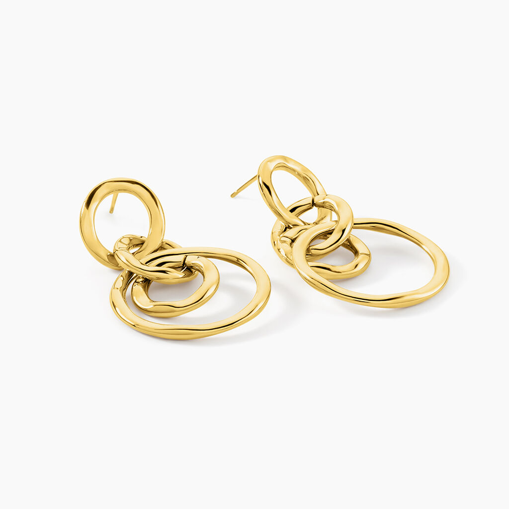 Boucles D'oreilles Pendantes Judie Acier Jaune - Boucles d'oreilles fantaisie Femme | Histoire d&rsquo;Or