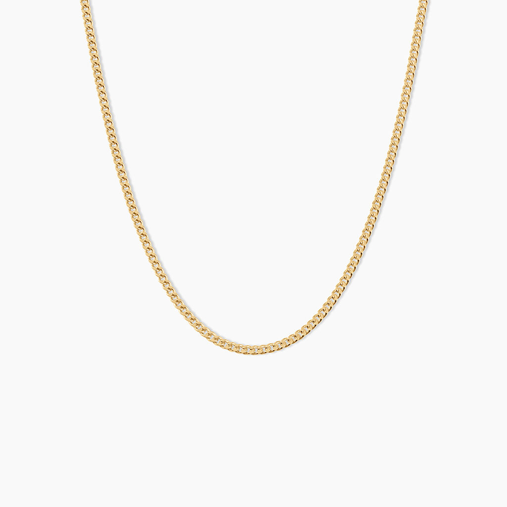 Chaine Ixia Maille Gourmette Diam Argent Dor&eacute; A L'Or 750/1000 - Chaines Unisex | Histoire d&rsquo;Or