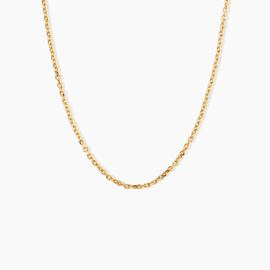 Chaine Igoa Maille Forcat Diamantee Argent Dor&eacute; A L'Or 750/1000 - Chaines Unisex | Histoire d&rsquo;Or