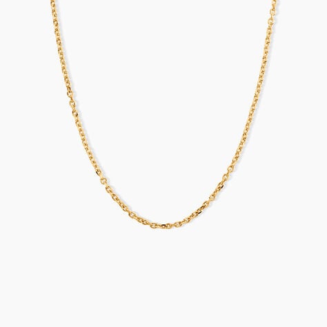 Chaine Igoa Maille Forcat Diamantee Argent Dor&eacute; A L'Or 750/1000 - Chaines Unisex | Histoire d&rsquo;Or
