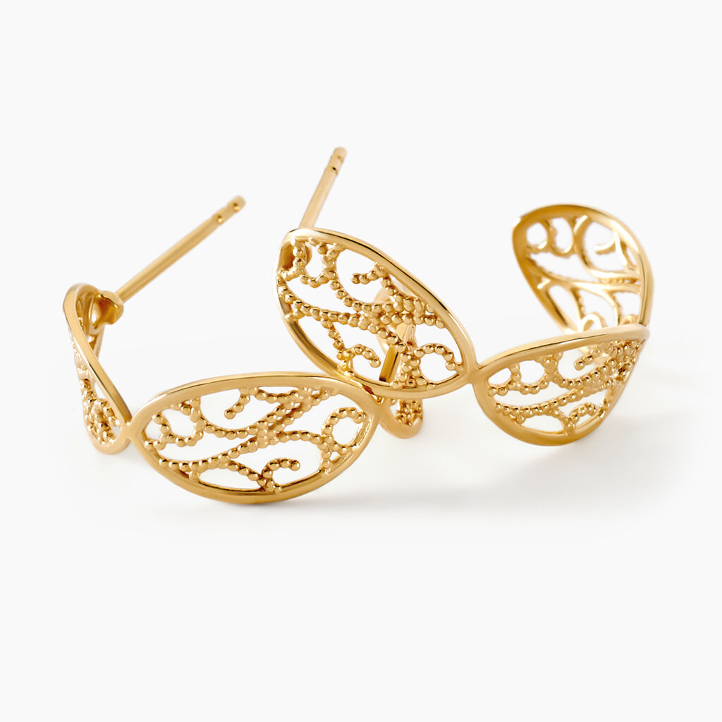 Créoles Golden Acanty Or Jaune - Boucles d'oreilles créoles Femme | Histoire d’Or