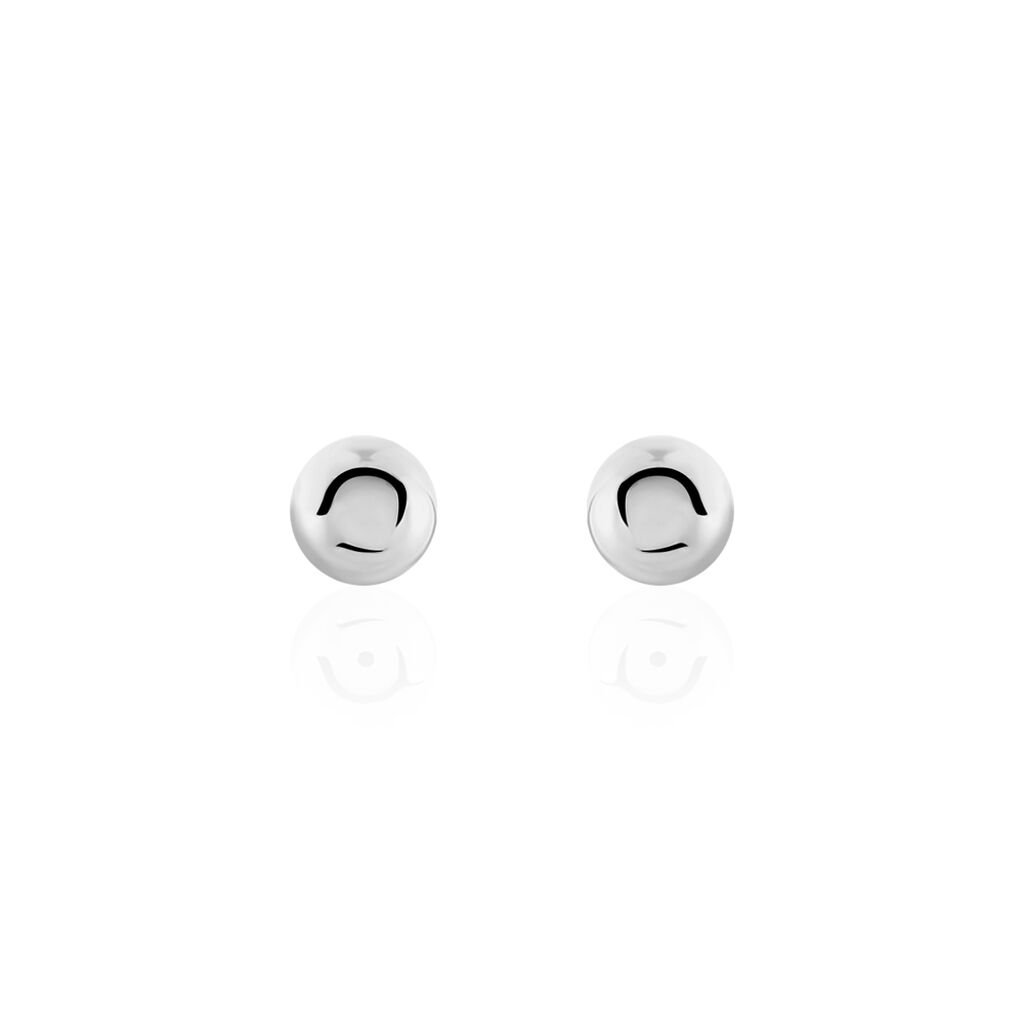 Boucles D'oreilles Puces Fidelia Boule Or Blanc - Clous d'oreilles Femme | Histoire d’Or