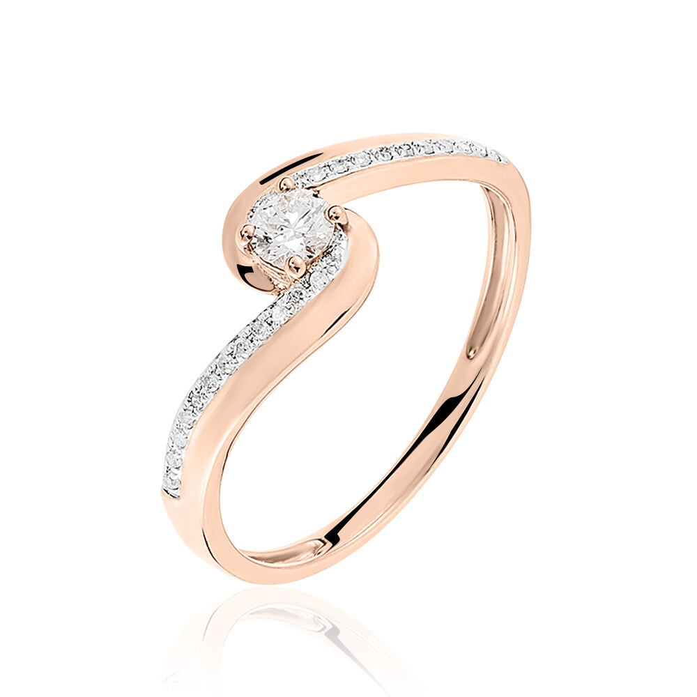 Bague solitaire or rose diamant on sale