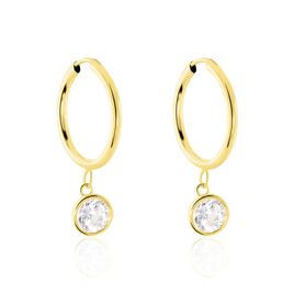 Creoles Or Jaune Lowan Oxyde De Zirconium - Boucles d'oreilles créoles Femme | Histoire d’Or