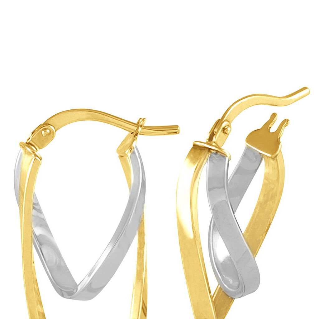Créoles Aubrey Or Bicolore - Boucles d'oreilles créoles Femme | Histoire d’Or