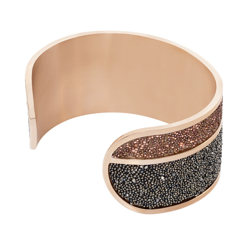 Bracelet Manchette Ouvert Acier Rose Carron - Bracelets manchettes Femme | Histoire d’Or