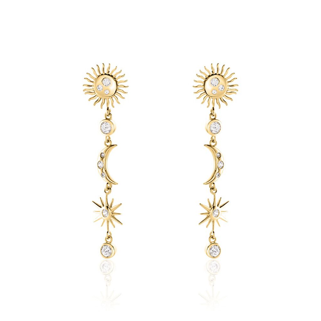 Boucles D'oreilles Pendantes Cassiopee Plaqué Or Jaune Oxyde - Boucles d'oreilles pendantes Femme | Histoire d’Or