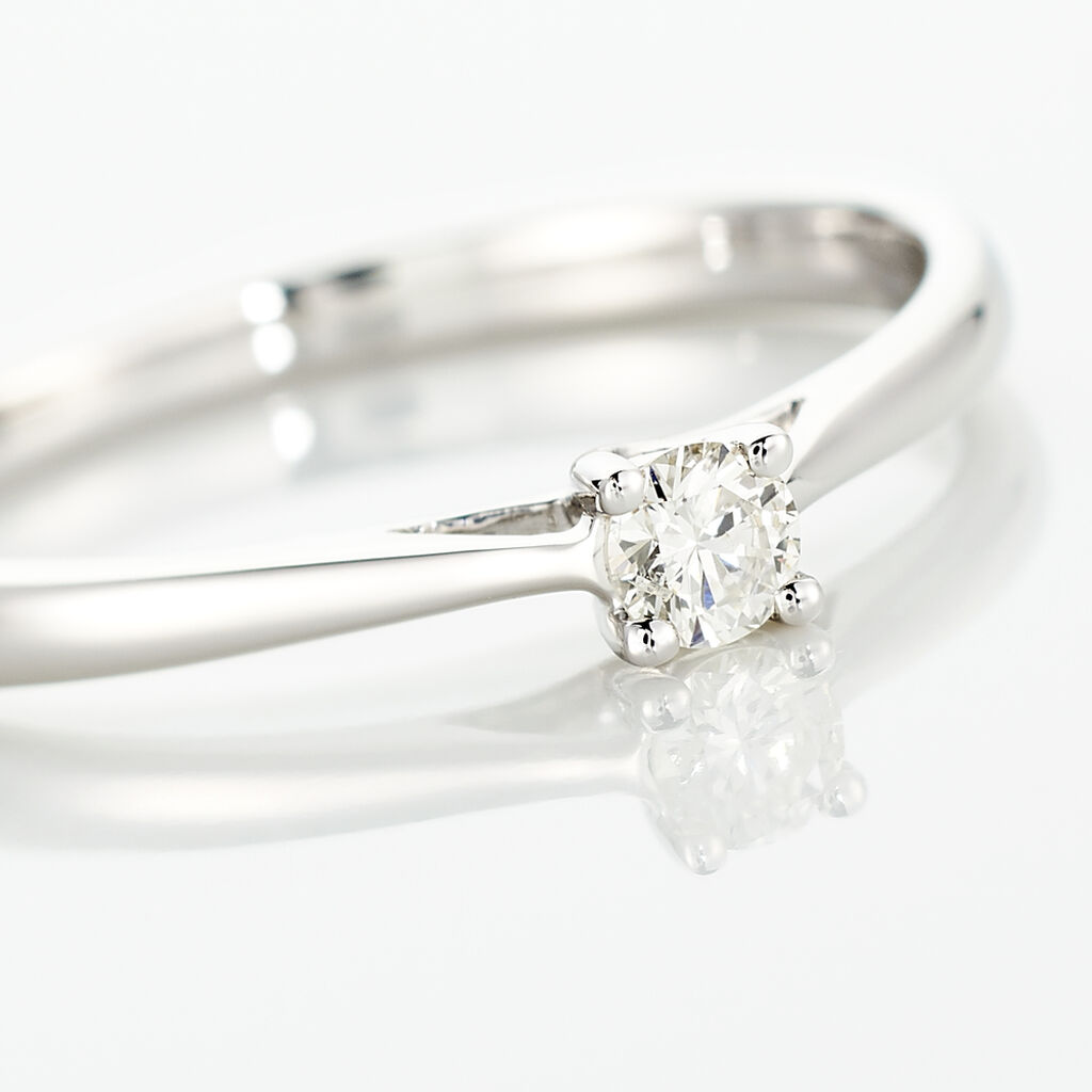 Bague Solitaire Victoria Or Blanc Diamant - Bagues solitaires Femme | Histoire d’Or