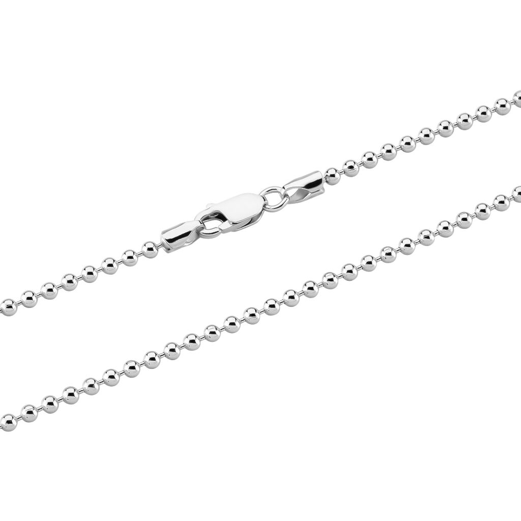 Collier Nateo Boules Argent Blanc - Colliers fantaisie Homme | Histoire d&rsquo;Or