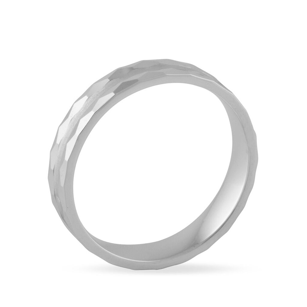 Alliance Shadene Ruban Plat Or Blanc - Alliances Famille | Histoire d’Or