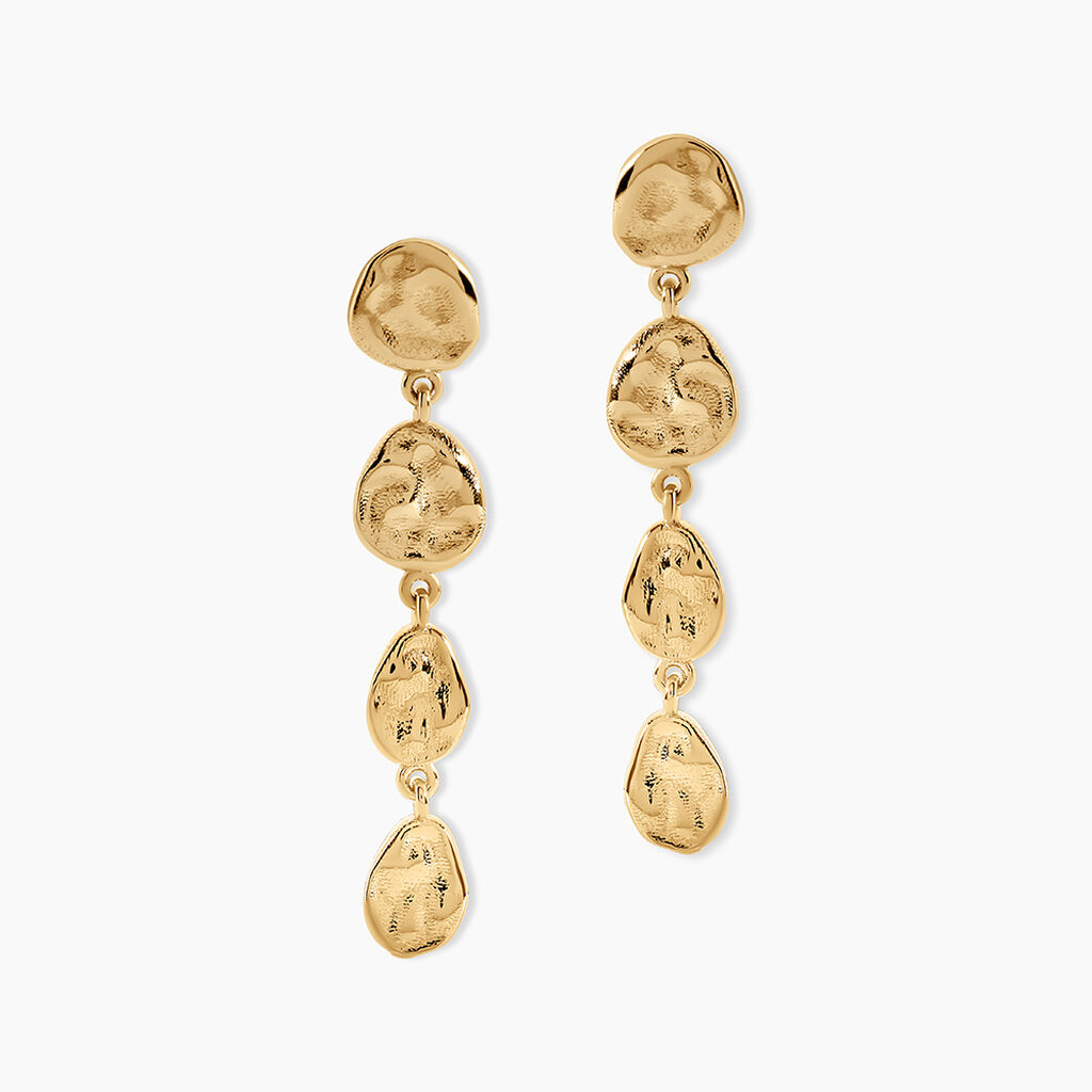 Boucles D'Oreilles Pendantes Paquita Argent Dor&eacute; A L'Or 750/1000 - Boucles d'oreilles pendantes Femme | Histoire d&rsquo;Or