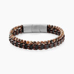 Bracelet Jourdan Cuir De Vache Oeil De Tigre - Bracelets Homme | Histoire d&rsquo;Or