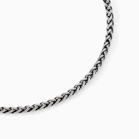 Collier Raph Maille Palmier Acier Gris - Colliers fantaisie Homme | Histoire d’Or