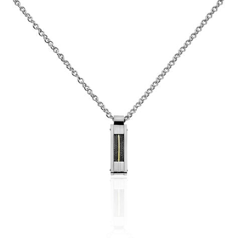 Collier Charlie-rose Acier Blanc - Colliers Homme | Histoire d&rsquo;Or
