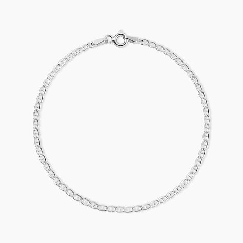 Bracelet Capucin Or Blanc Maille Marine Plate - Bracelets cha&icirc;ne Femme | Histoire d&rsquo;Or