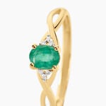 Bague Or Jaune Cassie Emeraude Et Diamant - Bagues solitaires Femme | Histoire d&rsquo;Or