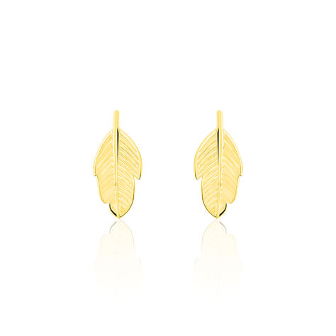 Boucles D'oreilles Puces Bartolomea Feuilles Or Jaune - Clous d'oreilles Femme | Histoire d’Or