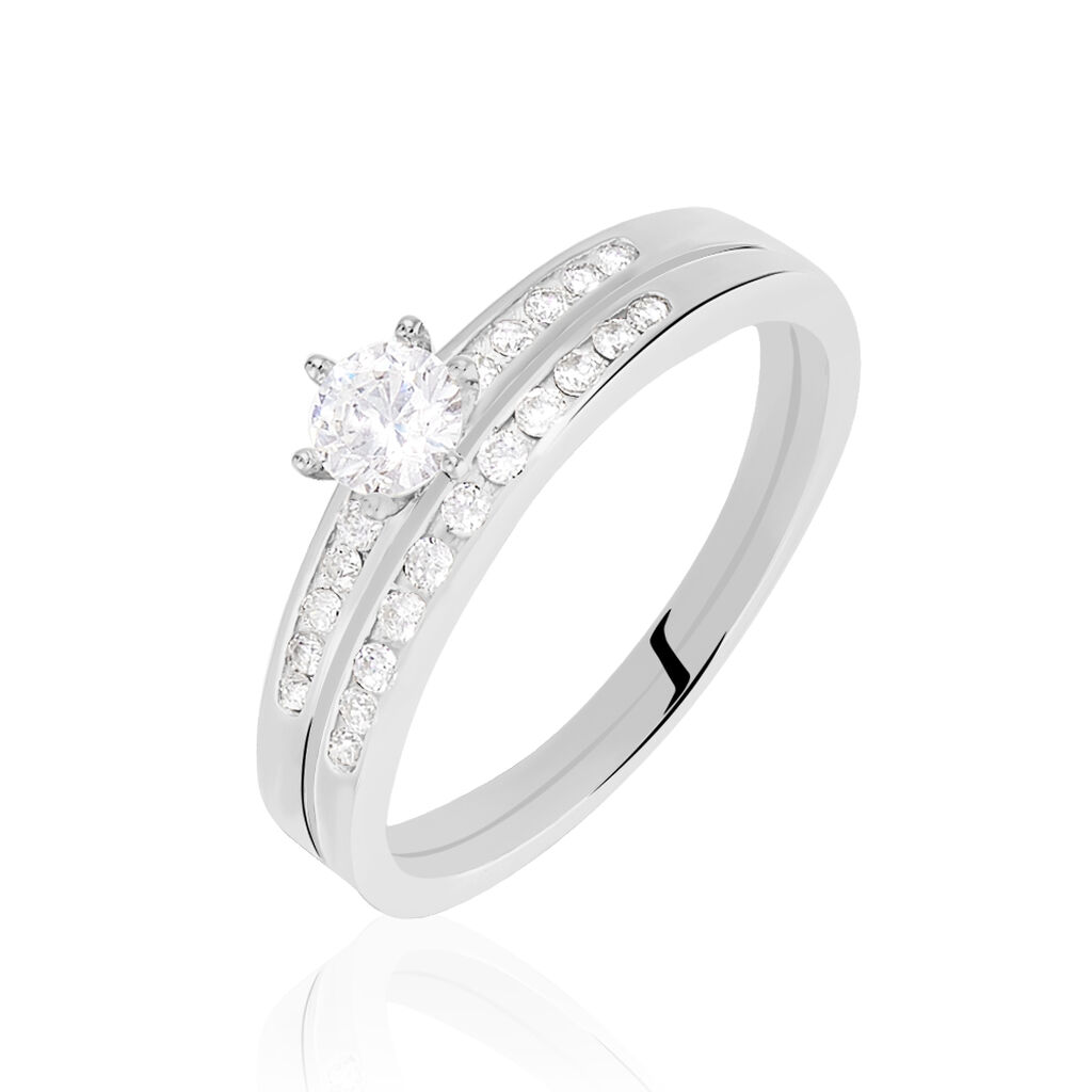 Bague Solitaire Leela Argent Blanc Oxyde De Zirconium - Bagues solitaires Femme | Histoire d&rsquo;Or