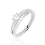 Bague Solitaire Leela Argent Blanc Oxyde De Zirconium - Bagues solitaires Femme | Histoire d&rsquo;Or