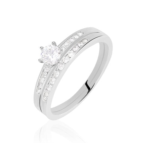 Bague Solitaire Leela Argent Blanc Oxyde De Zirconium - Bagues solitaires Femme | Histoire d&rsquo;Or