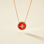 Collier Or Jaune Sweet Rosace Oxyde De Zirconium - Colliers Femme | Histoire d&rsquo;Or