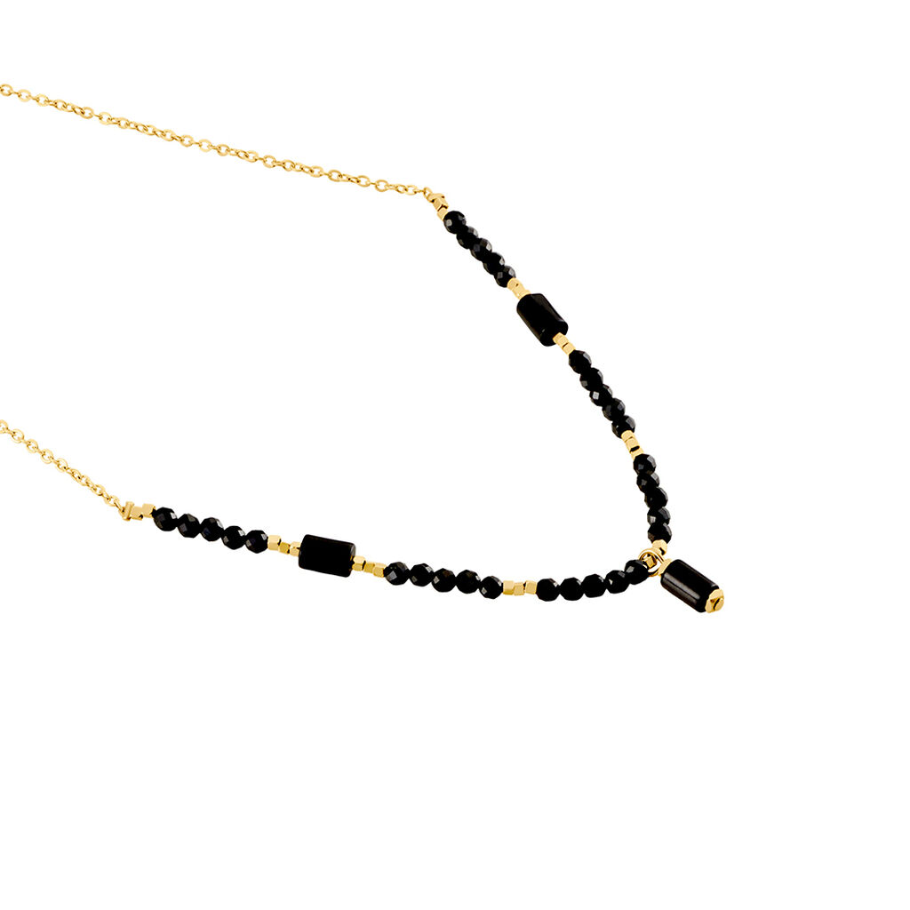 Collier Attila Acier Doré Onyx Spinelle - Colliers fantaisie Femme | Histoire d’Or
