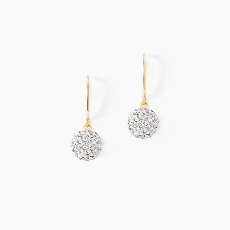 Boucles D'oreilles Pendantes Or Jaune Fidelia Cristal - Boucles d'oreilles pendantes Femme | Histoire d’Or