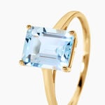 Bague Faraj Argent Dor&eacute; A L'Or 750/1000 Topaze - Bagues solitaires Femme | Histoire d&rsquo;Or
