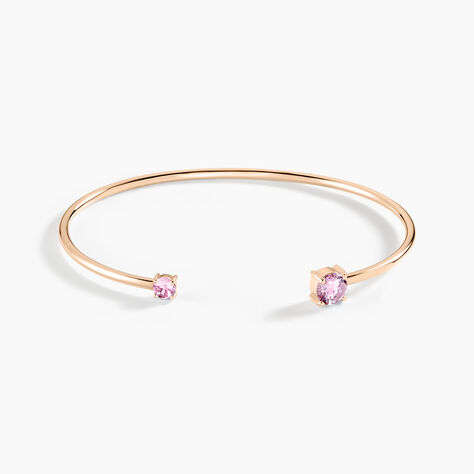 Bracelet Jonc Rio Argent Rose Oxyde De Zirconium - Bracelets joncs Femme | Histoire d&rsquo;Or