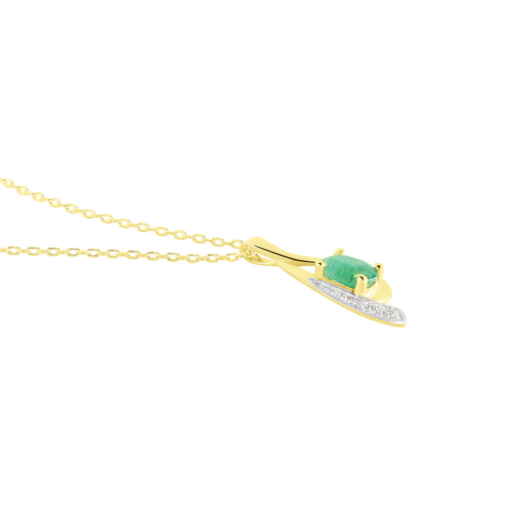 Collier Sagesse Or Jaune Emeraude Et Diamant - Colliers Femme | Histoire d’Or