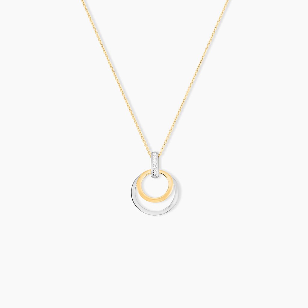 Collier Or Bicolore Blanc Et Jaune Eloisia Diamants - Colliers Femme | Histoire d’Or