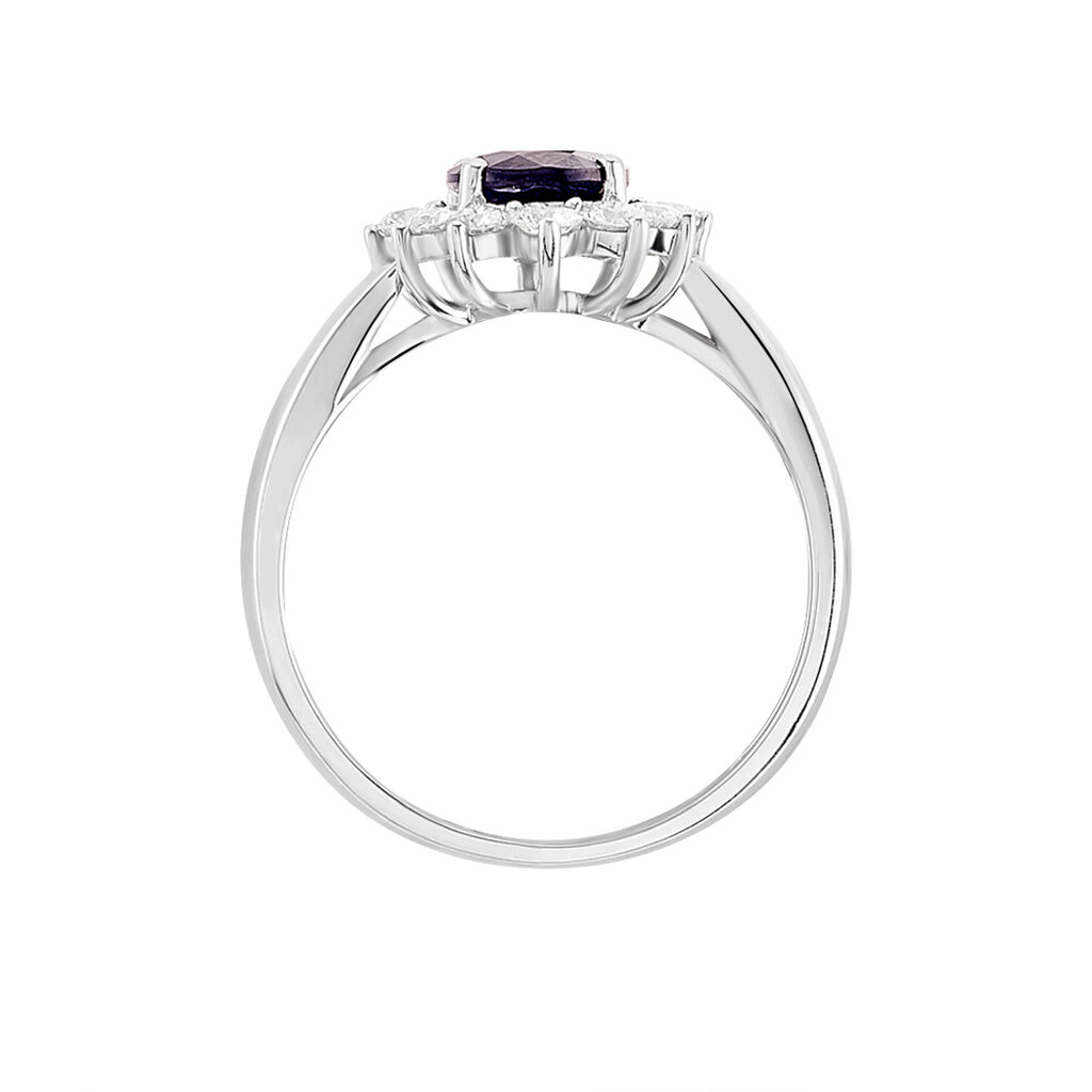 Bague Or Blanc Saphir Diamants - Bagues solitaires Femme | Histoire d’Or