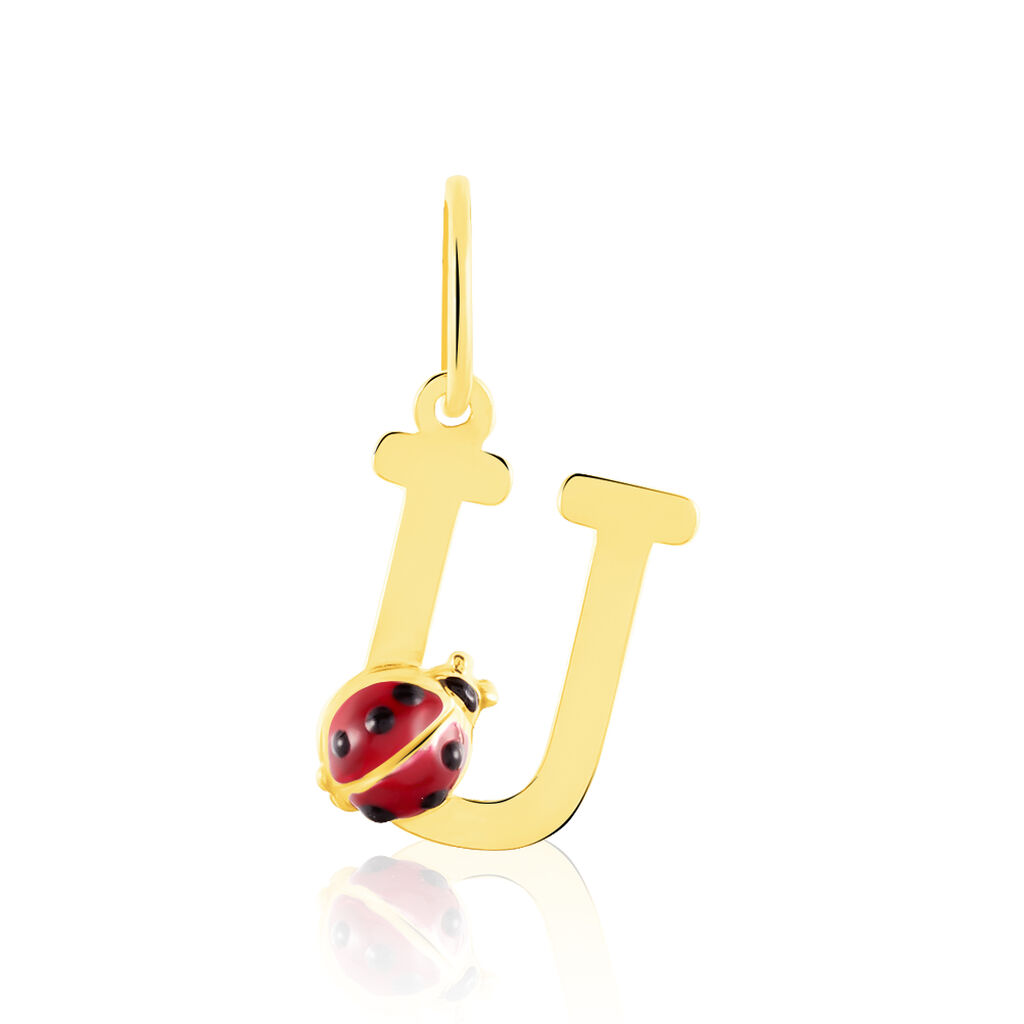 Pendentif Helidie Coccinelle Lettre Or Jaune