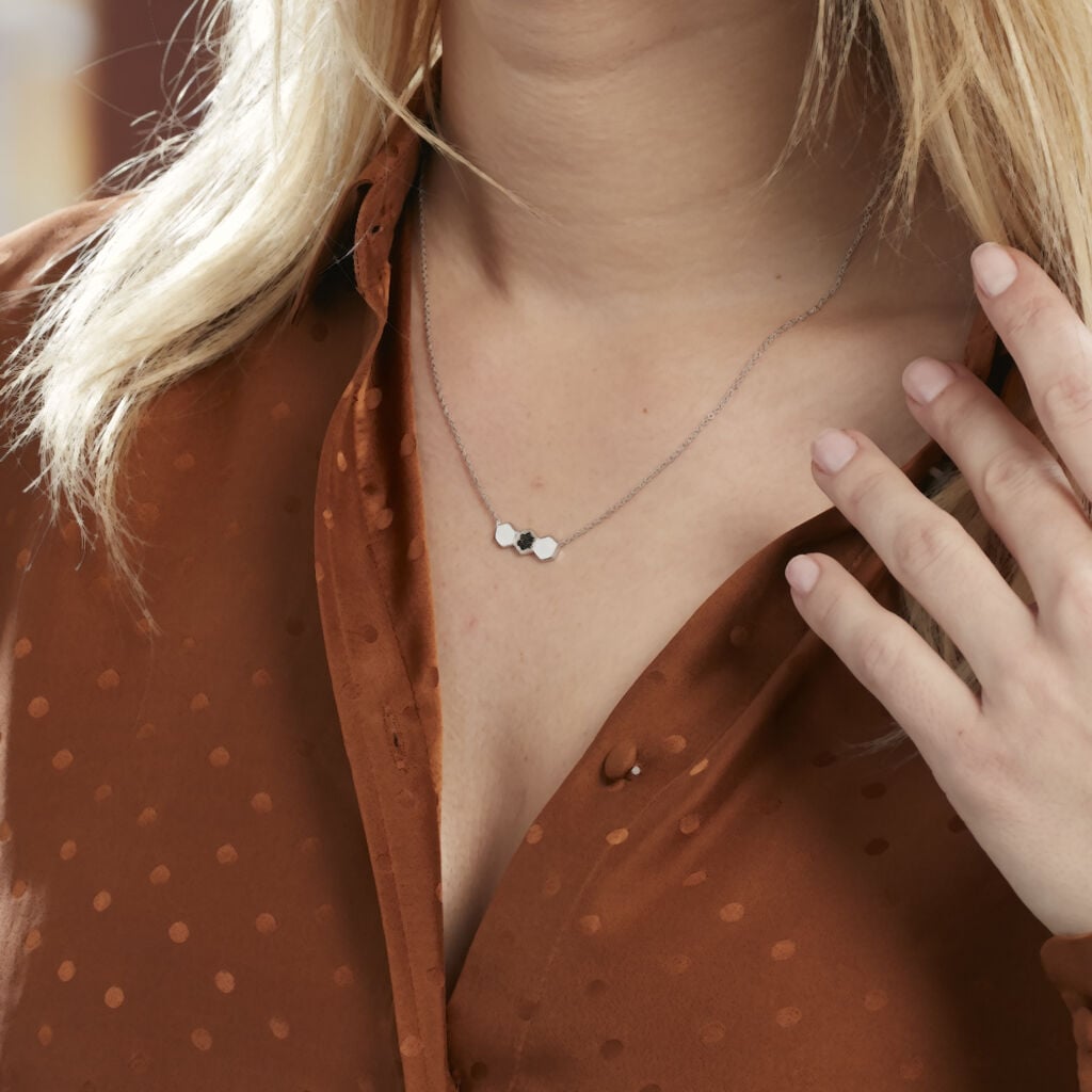 Collier Onaissa Argent Blanc Oxyde De Zirconium - Colliers fantaisie Femme | Histoire d&rsquo;Or