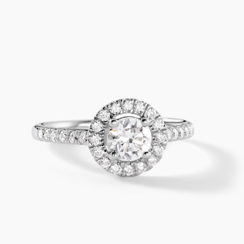 Bague Mentoura Or Blanc Diamant Synth&eacute;tique - Bagues solitaires Femme | Histoire d&rsquo;Or