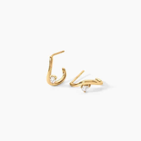 Boucles D'Oreilles Pendantes Sunset Riviera Argent Dor&eacute; A L'Or 750/1000 Oxyde De Zirconium - Boucles d'oreilles fantaisie Femme | Histoire d&rsquo;Or