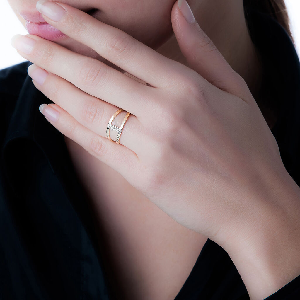 Bague Deborah Or Rose Diamant - Bagues avec pierre Femme | Histoire d’Or