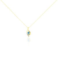 Collier Or Jaune Sagesse Topaze Oxydes De Zirconium