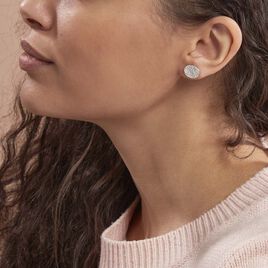 Boucles D'oreilles Puces Blanka Argent Blanc - Boucles d'oreilles fantaisie Femme | Histoire d’Or